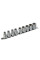Набір із 10 головок Torx E10-24,1/2" на планці GEKO (20)