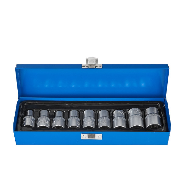 Набір з 9 головок Torx E10-24, 1/2"GEKO, футляр (20)
