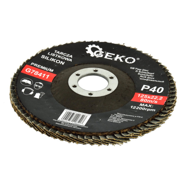 Пелюстковий шліфувальний диск "СИЛІКОН" 125 мм P40 GEKO PREMIUM (10/200)