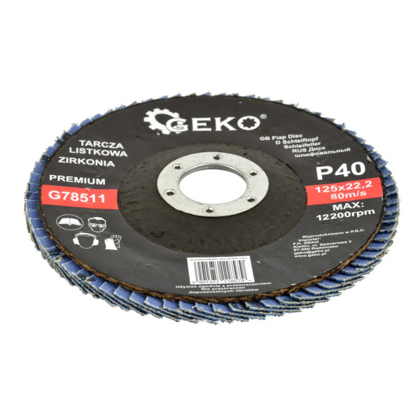 Диск пелюстковий "CYRKON" 125мм P40 GEKO PREMIUM (10/200)